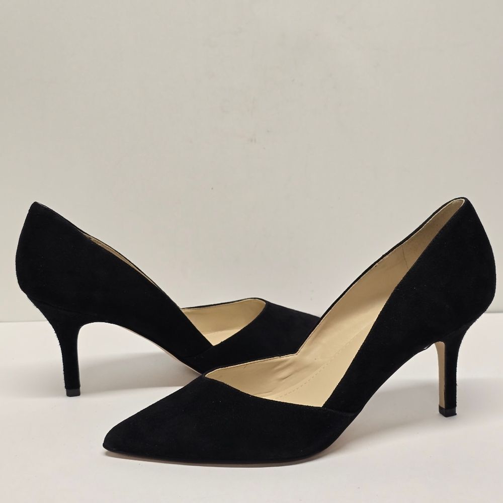 Marc Fisher Tuscany Black Suede Pumps Classic Evening Formal Heels Size 9.5